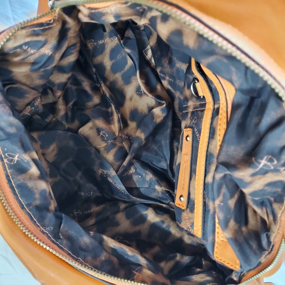 b. makowsky Peach Leather Handbag - Picture 3 of 5